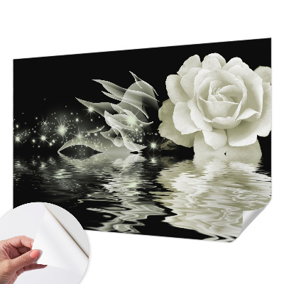 Self-adhesive photo wallpaper with a luminous rose design