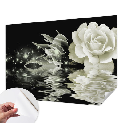 Self-adhesive photo wallpaper with a luminous rose design