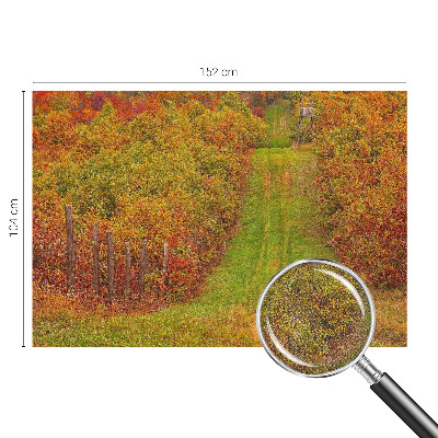 Removable wall mural with an autumn color palette