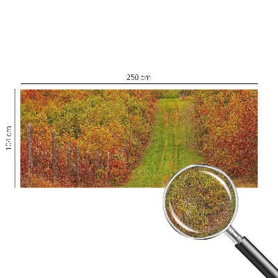 Removable wall mural with an autumn color palette