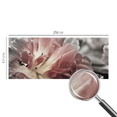 Stick-on wall mural with a pastel floral motif