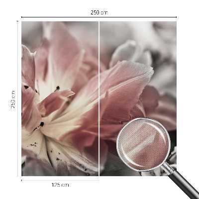 Stick-on wall mural with a pastel floral motif