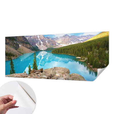 Peel and stick wall mural for living room Blue lake