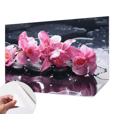 Peel and stick wall mural for bedroom with a floral elegance design