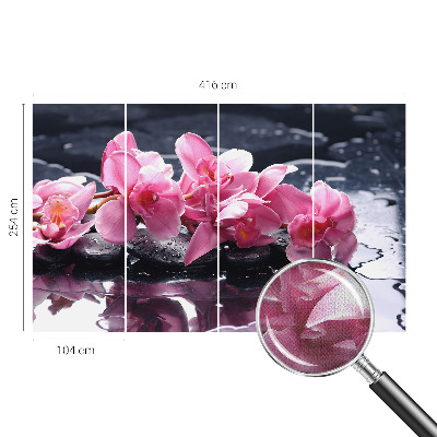 Peel and stick wall mural for bedroom with a floral elegance design