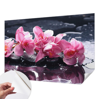 Peel and stick wall mural for bedroom with a floral elegance design