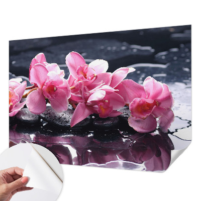 Peel and stick wall mural for bedroom with a floral elegance design