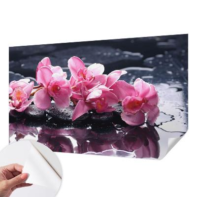 Peel and stick wall mural for bedroom with a floral elegance design