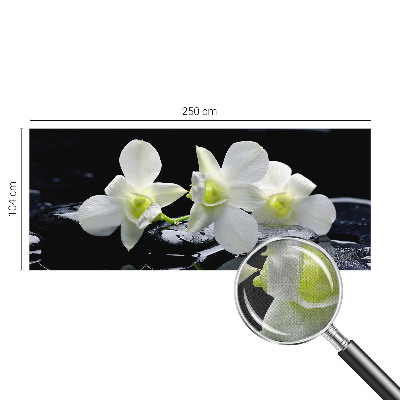 Peel and stick wall mural for kids' room with a flowers and stones motif