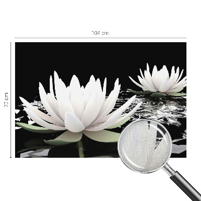 3D wall mural with a water flowers motif