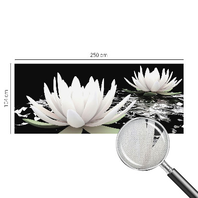 3D wall mural with a water flowers motif