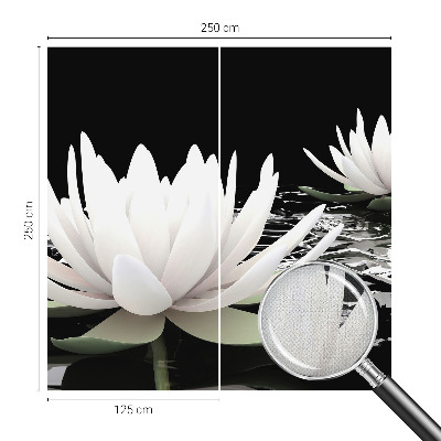 3D wall mural with a water flowers motif