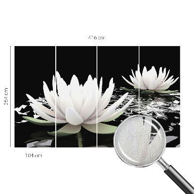 3D wall mural with a water flowers motif
