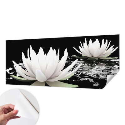3D wall mural with a water flowers motif