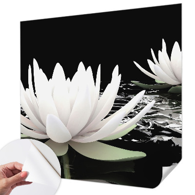 3D wall mural with a water flowers motif