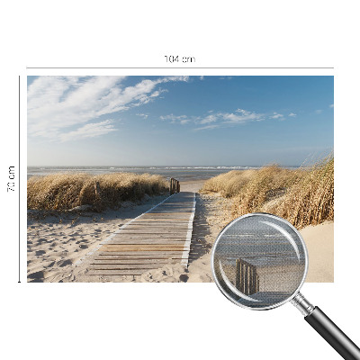 Children's wall mural with a sea path design
