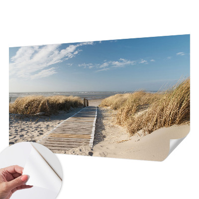 Children's wall mural with a sea path design