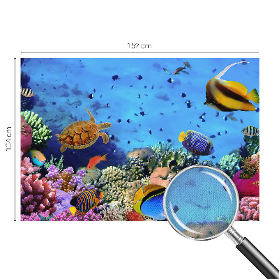 Self-adhesive wall mural with a coral reef motif