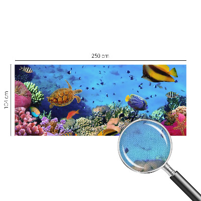 Self-adhesive wall mural with a coral reef motif