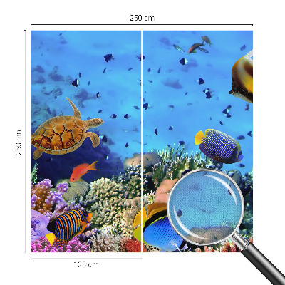 Self-adhesive wall mural with a coral reef motif