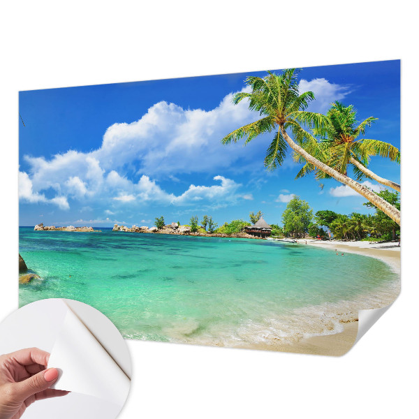 Self-adhesive photo wallpaper with a tropical paradise design