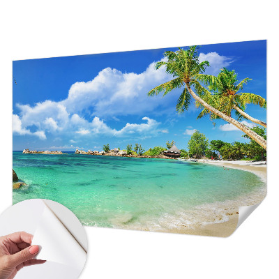 Self-adhesive photo wallpaper with a tropical paradise design