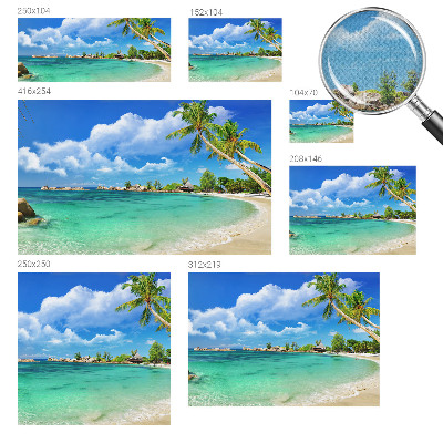 Self-adhesive photo wallpaper with a tropical paradise design