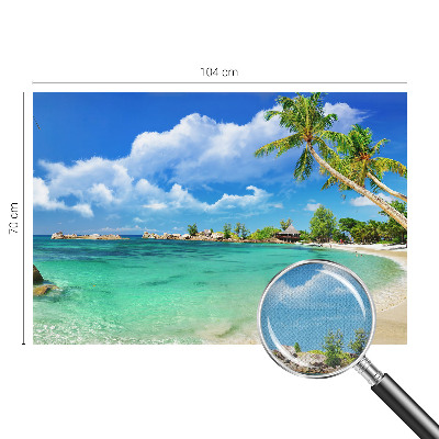 Self-adhesive photo wallpaper with a tropical paradise design