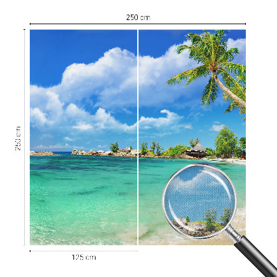 Self-adhesive photo wallpaper with a tropical paradise design