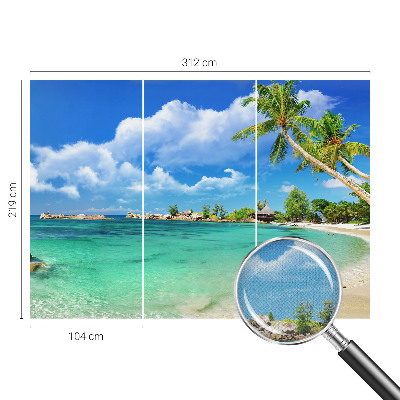 Self-adhesive photo wallpaper with a tropical paradise design