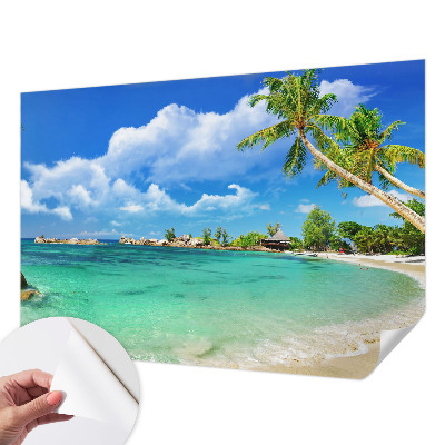 Self-adhesive photo wallpaper with a tropical paradise design