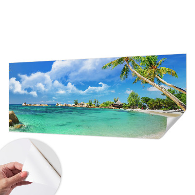 Self-adhesive photo wallpaper with a tropical paradise design