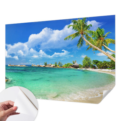Self-adhesive photo wallpaper with a tropical paradise design