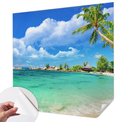 Self-adhesive photo wallpaper with a tropical paradise design