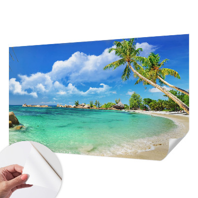 Self-adhesive photo wallpaper with a tropical paradise design