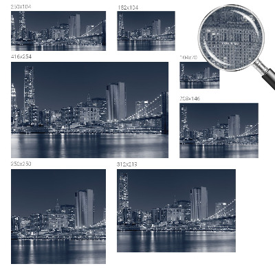Stick-on wall mural with a night city motif