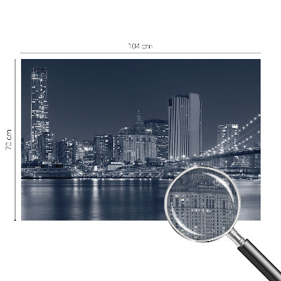 Stick-on wall mural with a night city motif