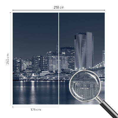 Stick-on wall mural with a night city motif