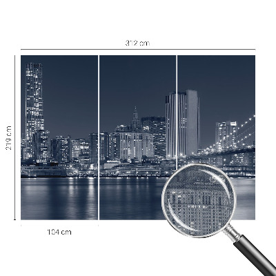 Stick-on wall mural with a night city motif