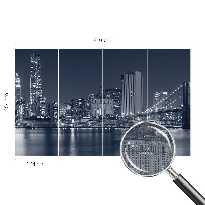 Stick-on wall mural with a night city motif