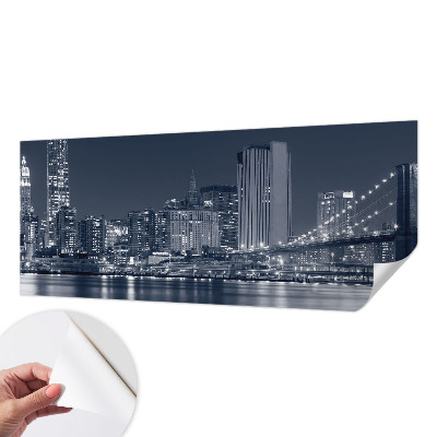 Stick-on wall mural with a night city motif
