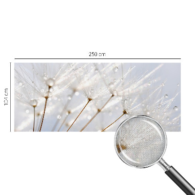 Removable wall mural with a rosy dandelion design