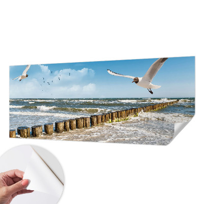 Peel and stick wall mural for living room Seaside landscape