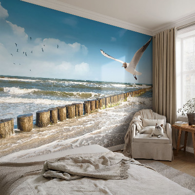 Peel and stick wall mural for living room Seaside landscape