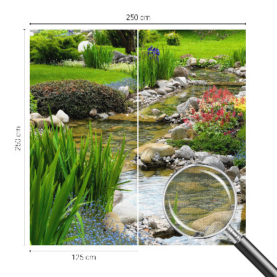Peel and stick wall mural for bedroom with an idyllic garden design