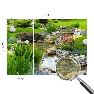Peel and stick wall mural for bedroom with an idyllic garden design