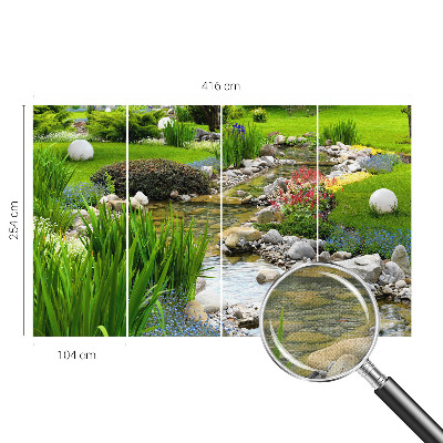 Peel and stick wall mural for bedroom with an idyllic garden design