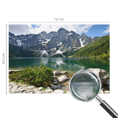 Peel and stick wall mural for kids' room with a mountain lake design