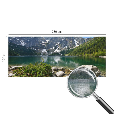 Peel and stick wall mural for kids' room with a mountain lake design