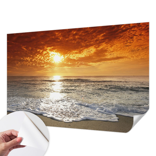 3D photo wallpaper mural with an ocean waves design